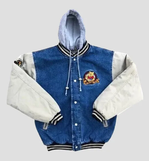 90s Xxxtentacion Winnie The Pooh Varsity Denim Jacket