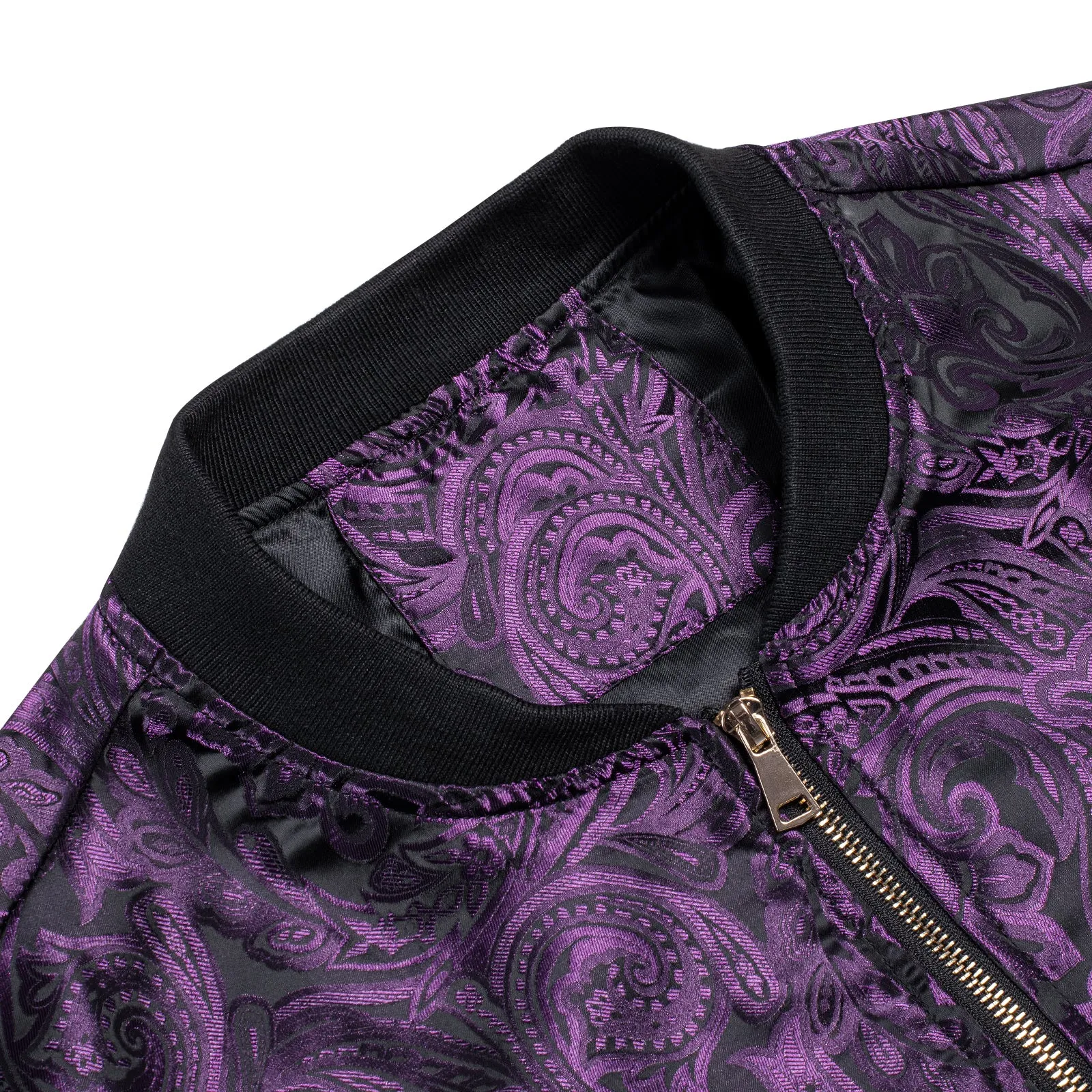 $9.99 Ties2you Thin Jacket Dark Purple Paisley Men's Zipper Jacket