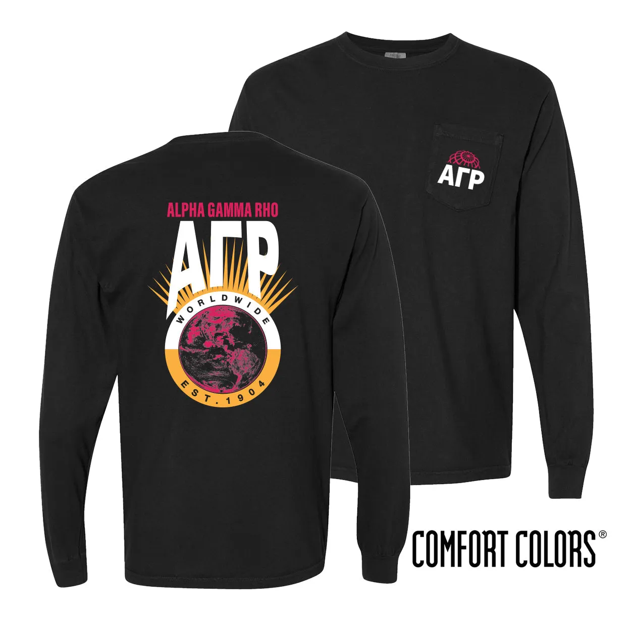 AGR Comfort Colors Retro Worldwide Long Sleeve Tee