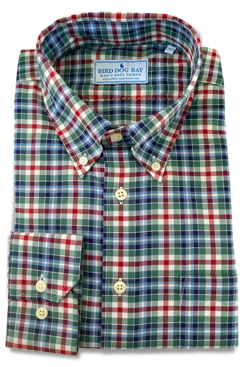 Amberley: Woven Cotton Shirt - Blue/Green/Red