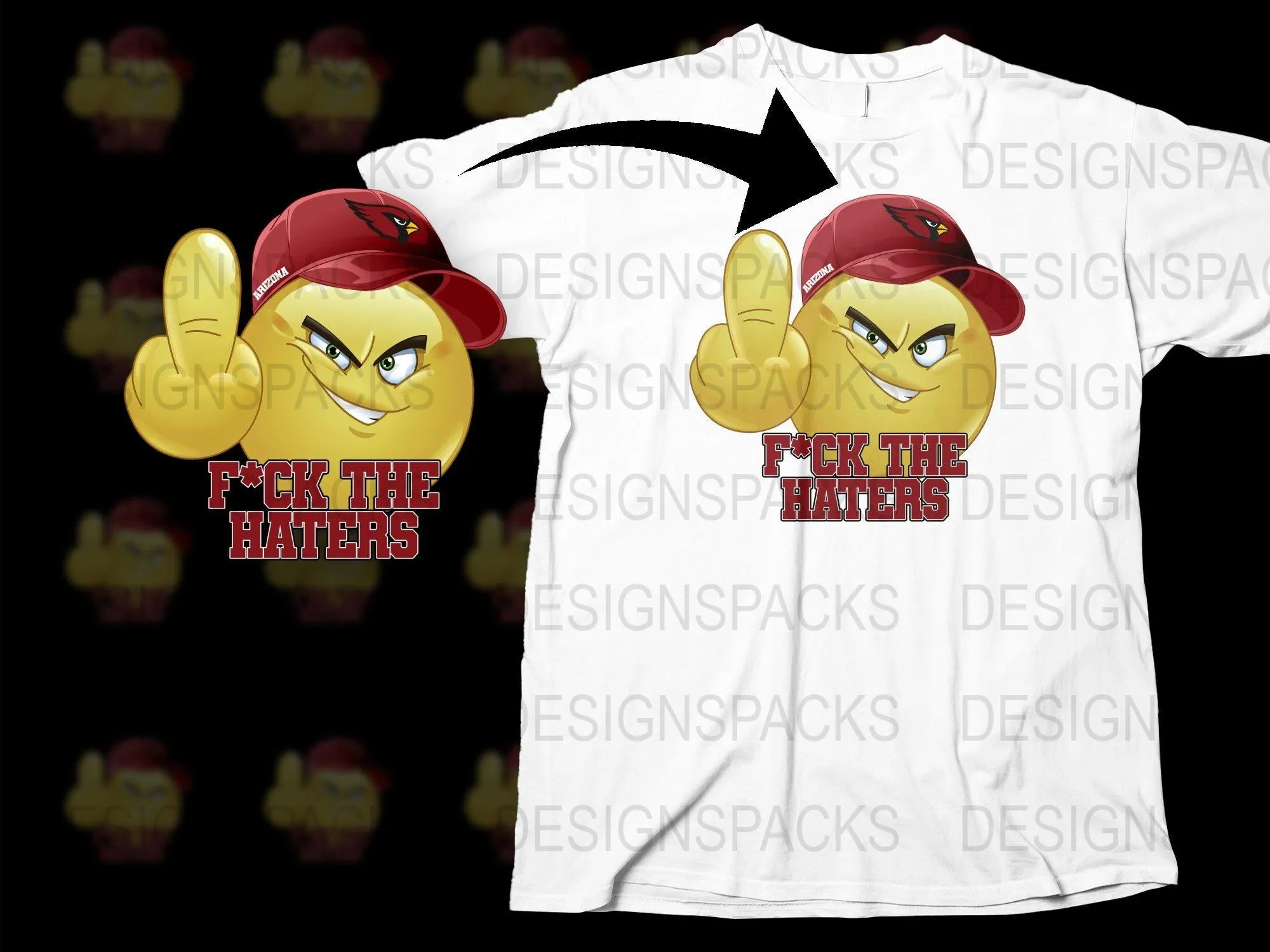 Arizona Cardinals F*ck The Haters Smiley Png Digital Download