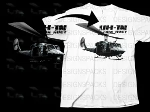 Authentic UH-1N Twin Huey Helicopter Graphic Png Digital Download