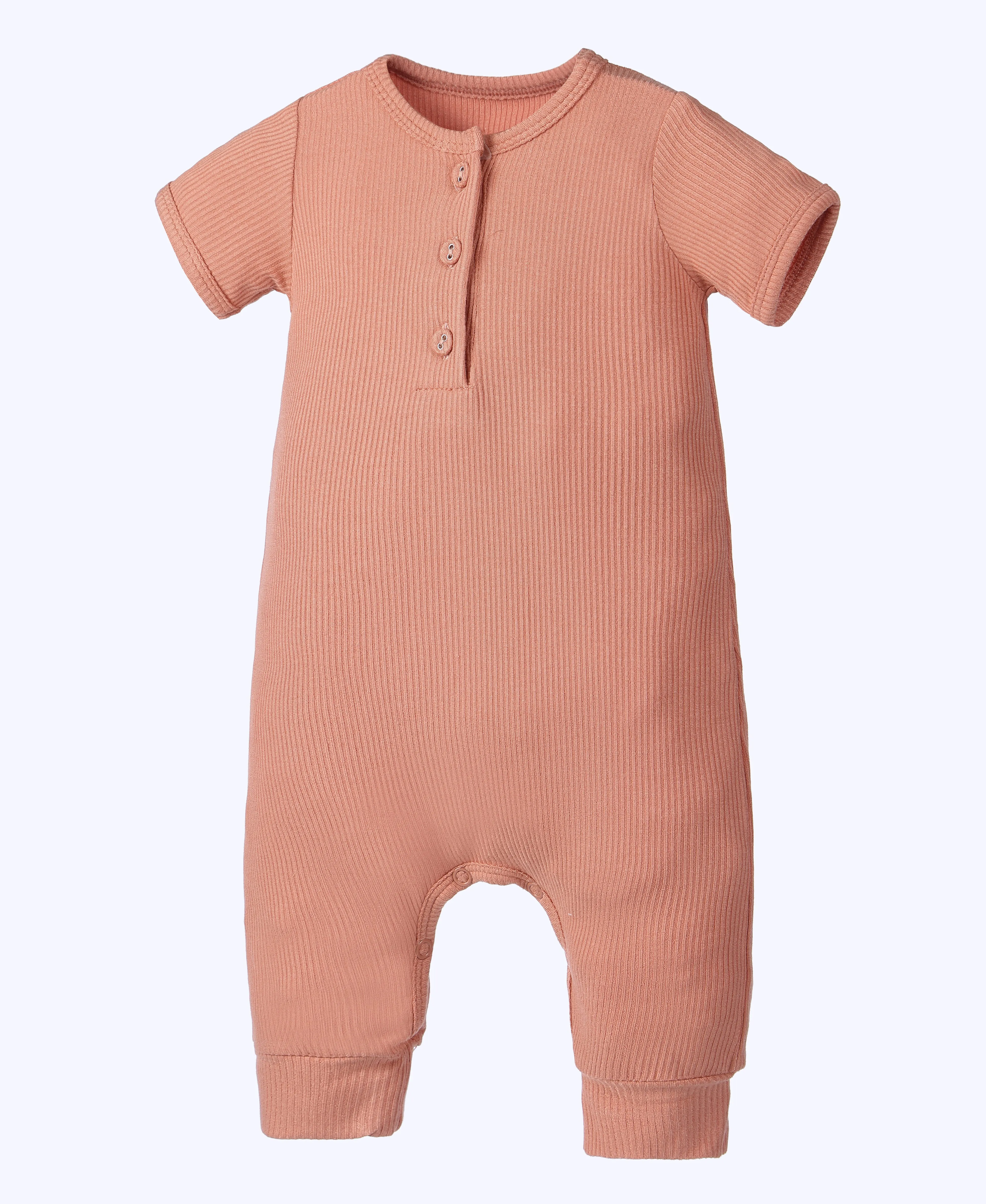 Bamboo Ribbed Short Sleeve Romper