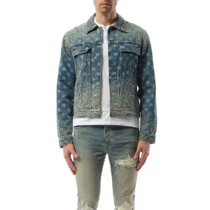 Bandana Jacquard MA Trucker Jacket in Dark Indigo