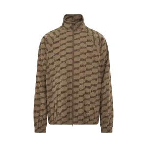 BB Monogram Regular Fit Tracksuit Jacket in Beige/Brown