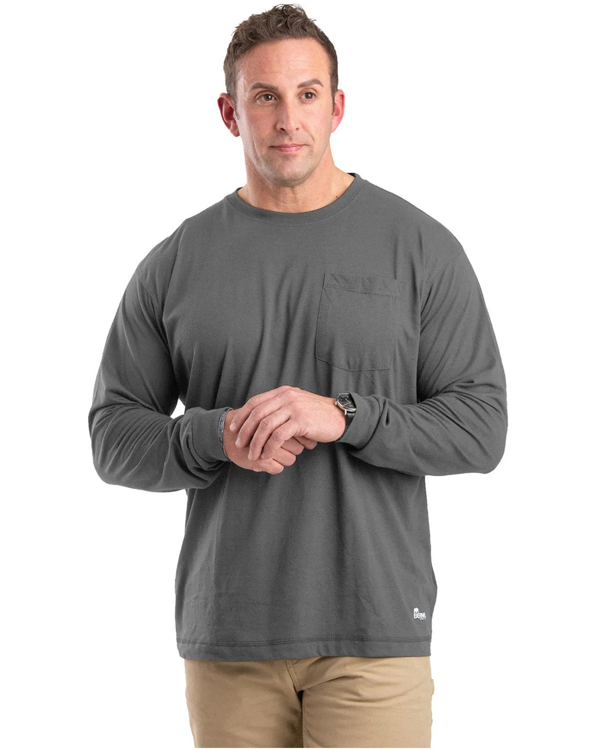 Berne Men's Tall Performance Long-Sleeve Pocket T-Shirt