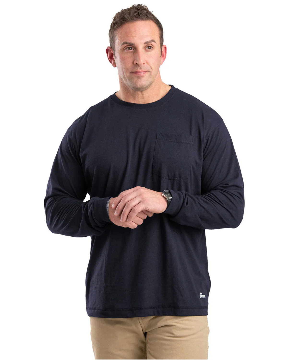 Berne Men's Tall Performance Long-Sleeve Pocket T-Shirt