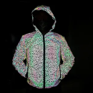 Bird's Nest Colorful Reflective Hooded Jacket