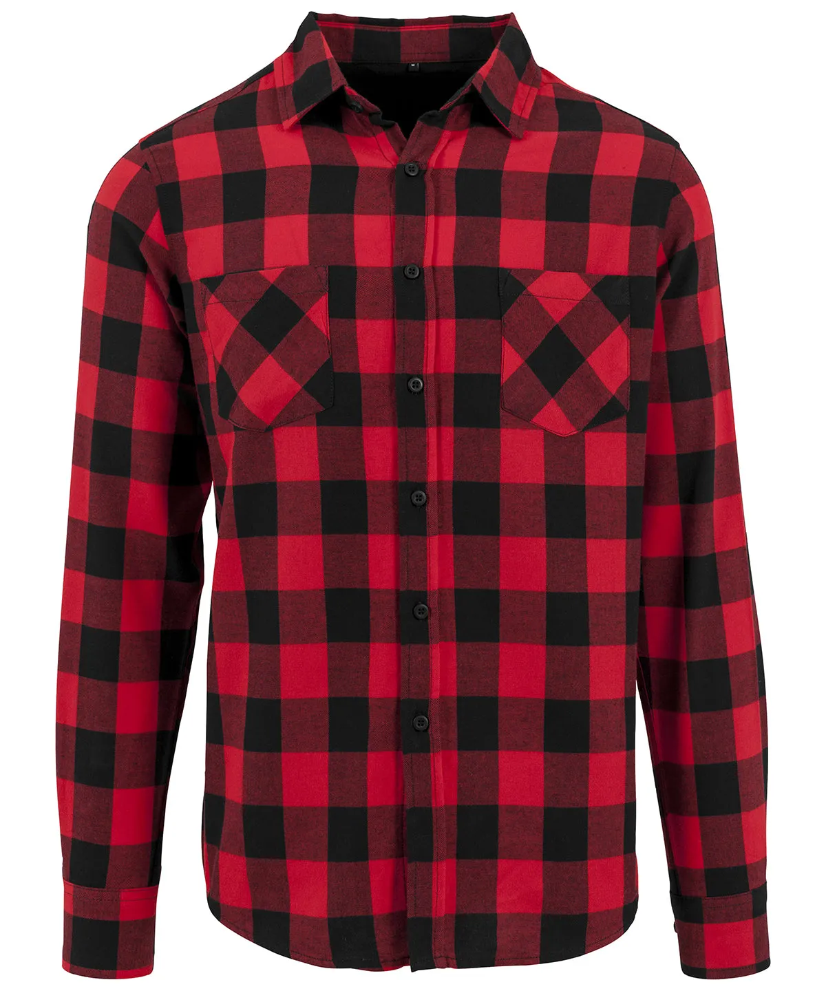 Black/Red - Checked flannel shirt