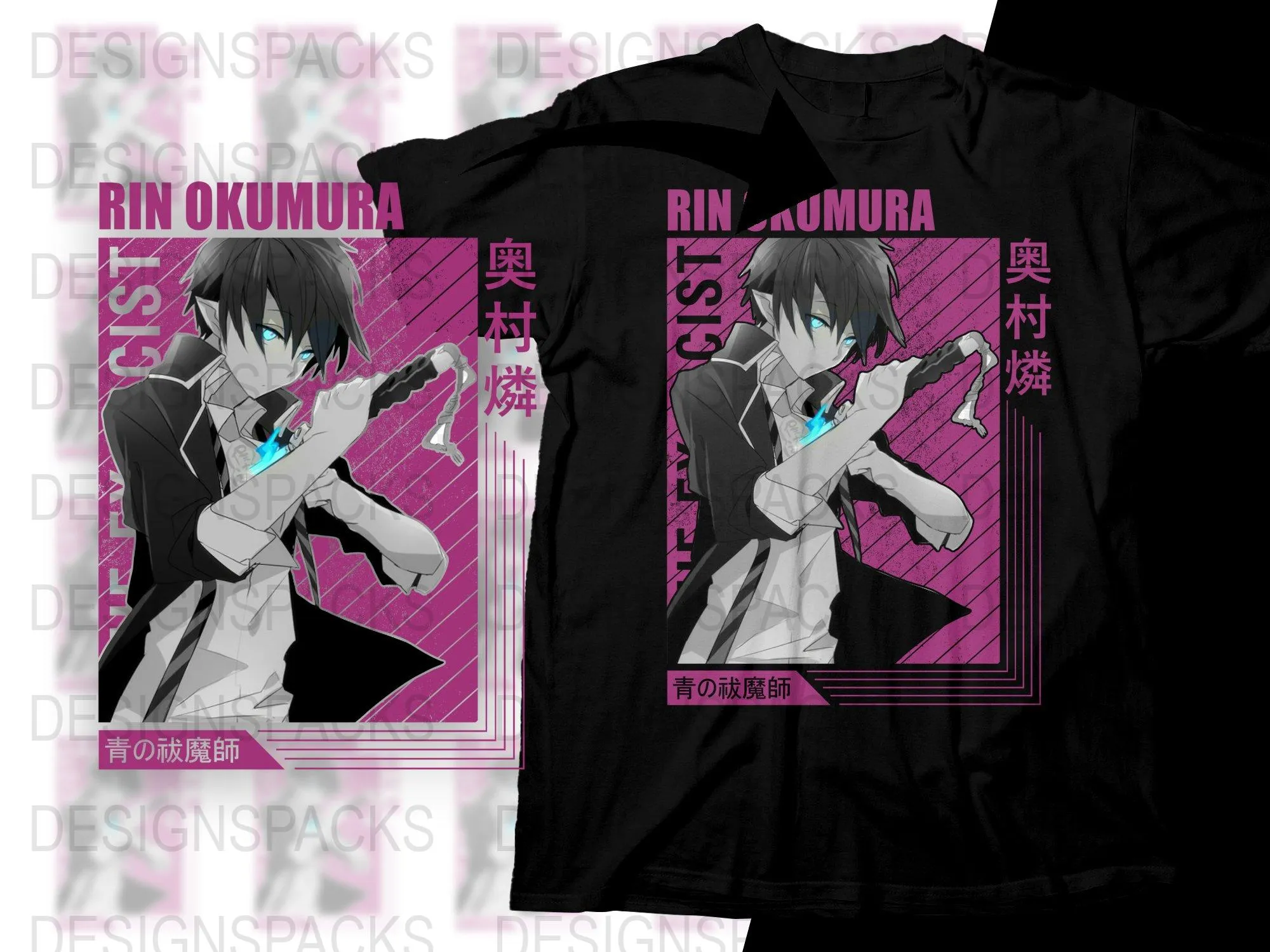 Blue Exorcist Rin Okumura Gesture Graphic Png Digital Download