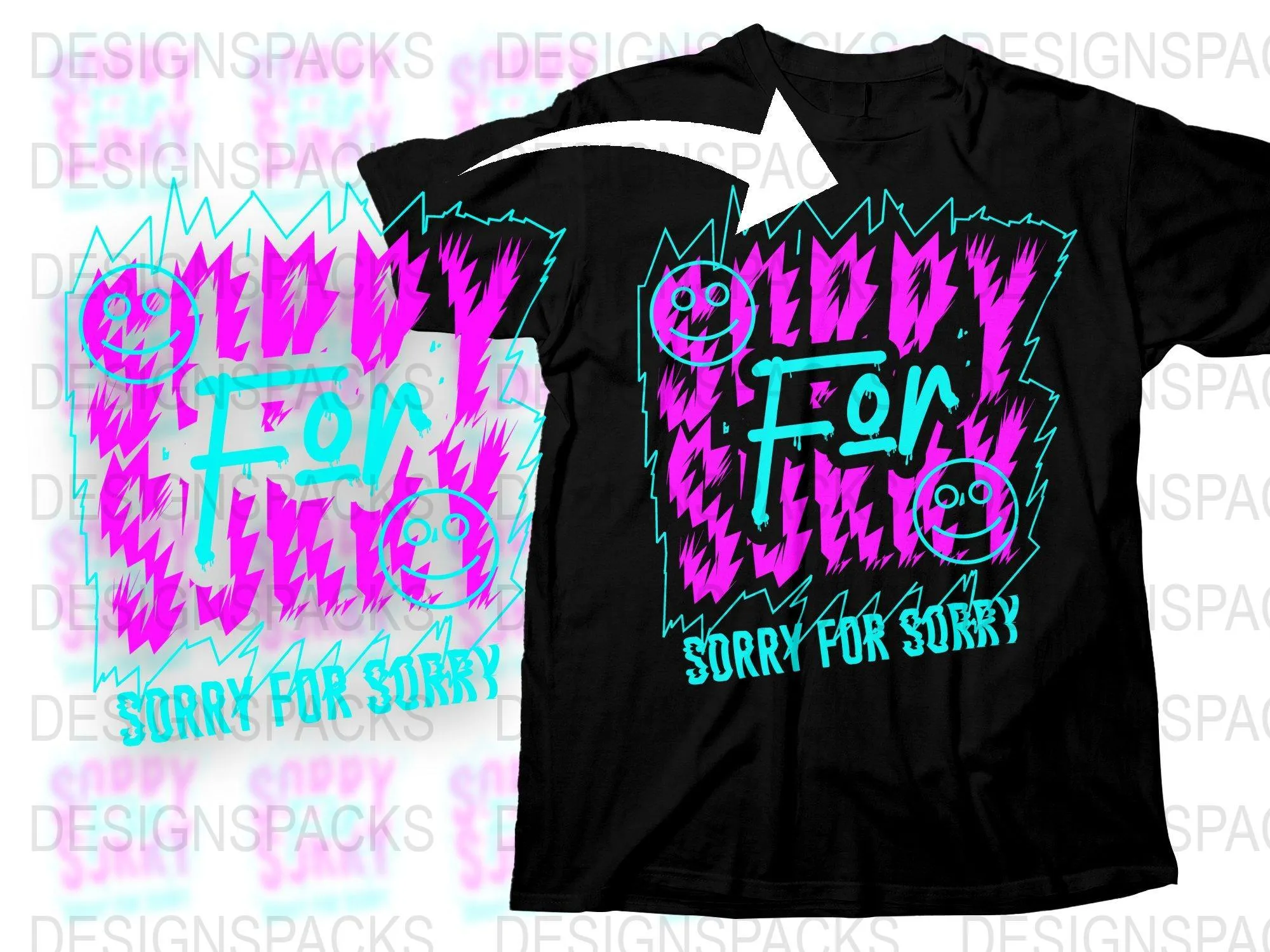 Bold and Vibrant Sorry for Sorry Graphic Png Digital Download