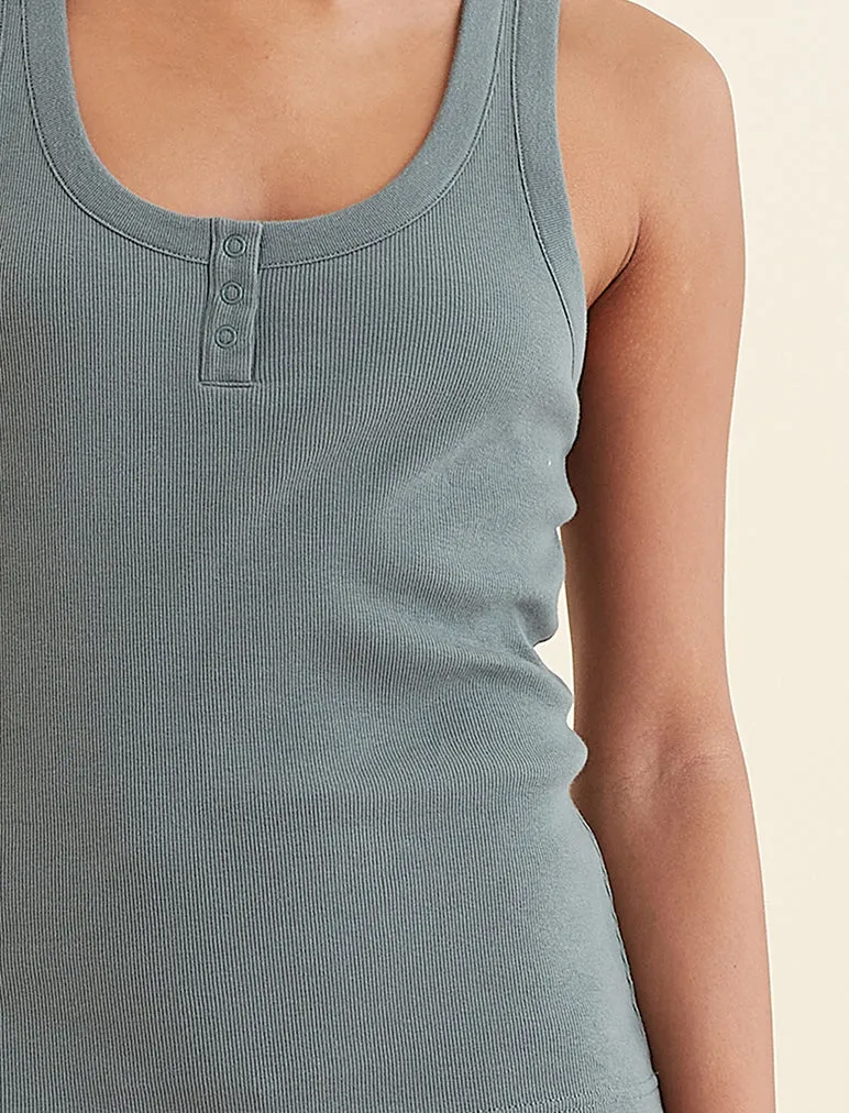 Buy 2 for $60 | Milla Rib Shelf Bra Henley Tank