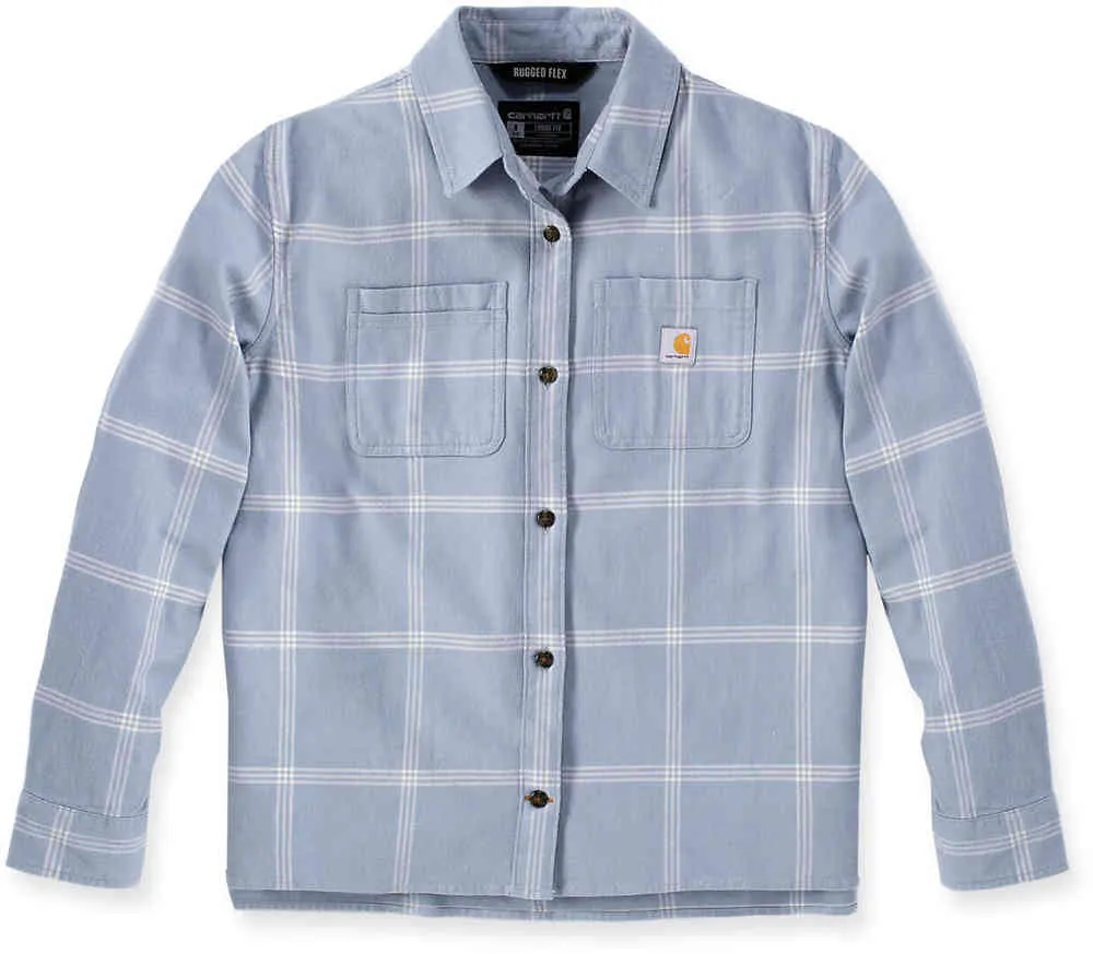 Carhartt Women's Medium Weight Loose Fit Flannel Shirt Light Blue