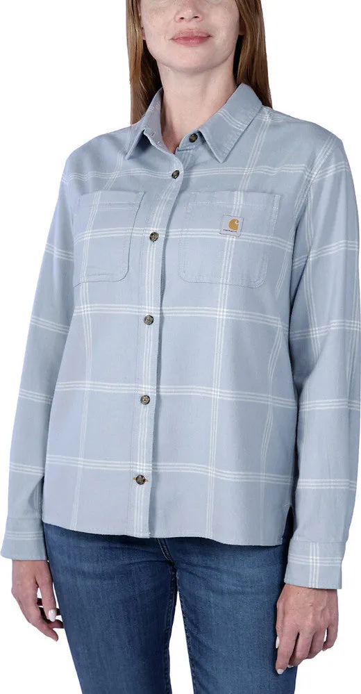 Carhartt Women's Medium Weight Loose Fit Flannel Shirt Light Blue