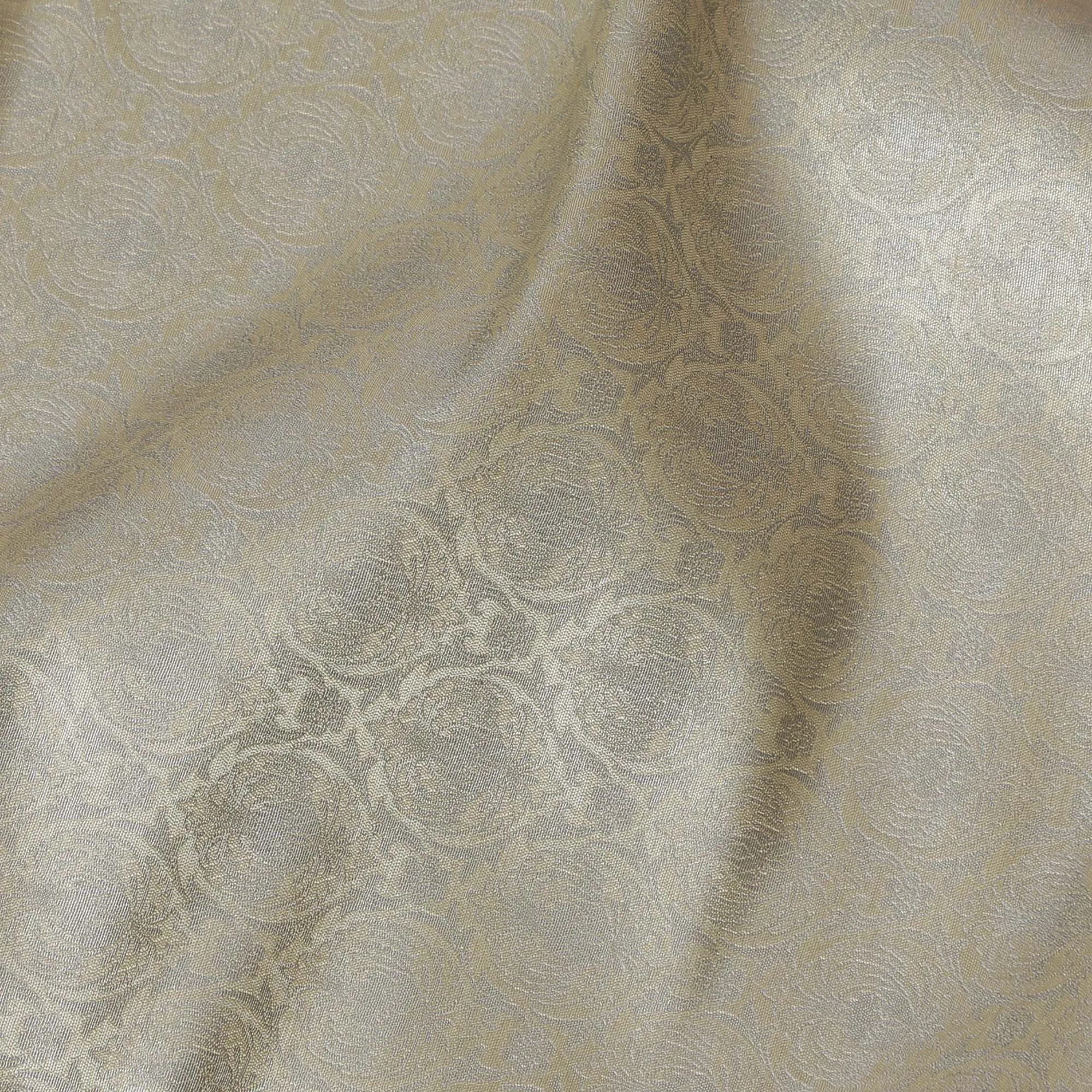 Champagne Gold Opulence Brocade – Timeless Elegance in Fabric-D19039