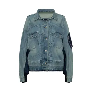 Classic MA-1 Denim Jacket Light Blue