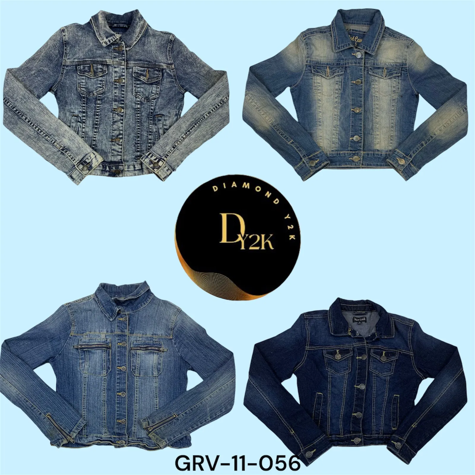 Classic Y2K Distressed Denim Jacket – Retro Must-Have (GRV-11-056)