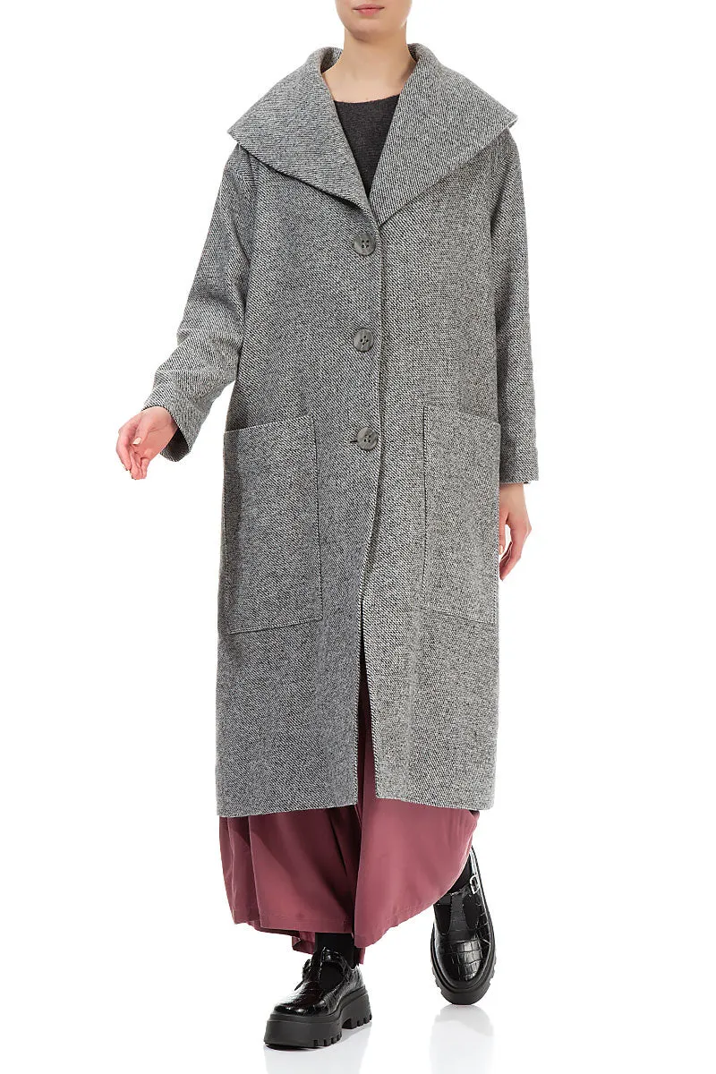 Collar Grey Wool Coat