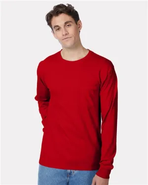 Custom Embroidered - Hanes - Authentic Long Sleeve Pocket T-Shirt - 5596