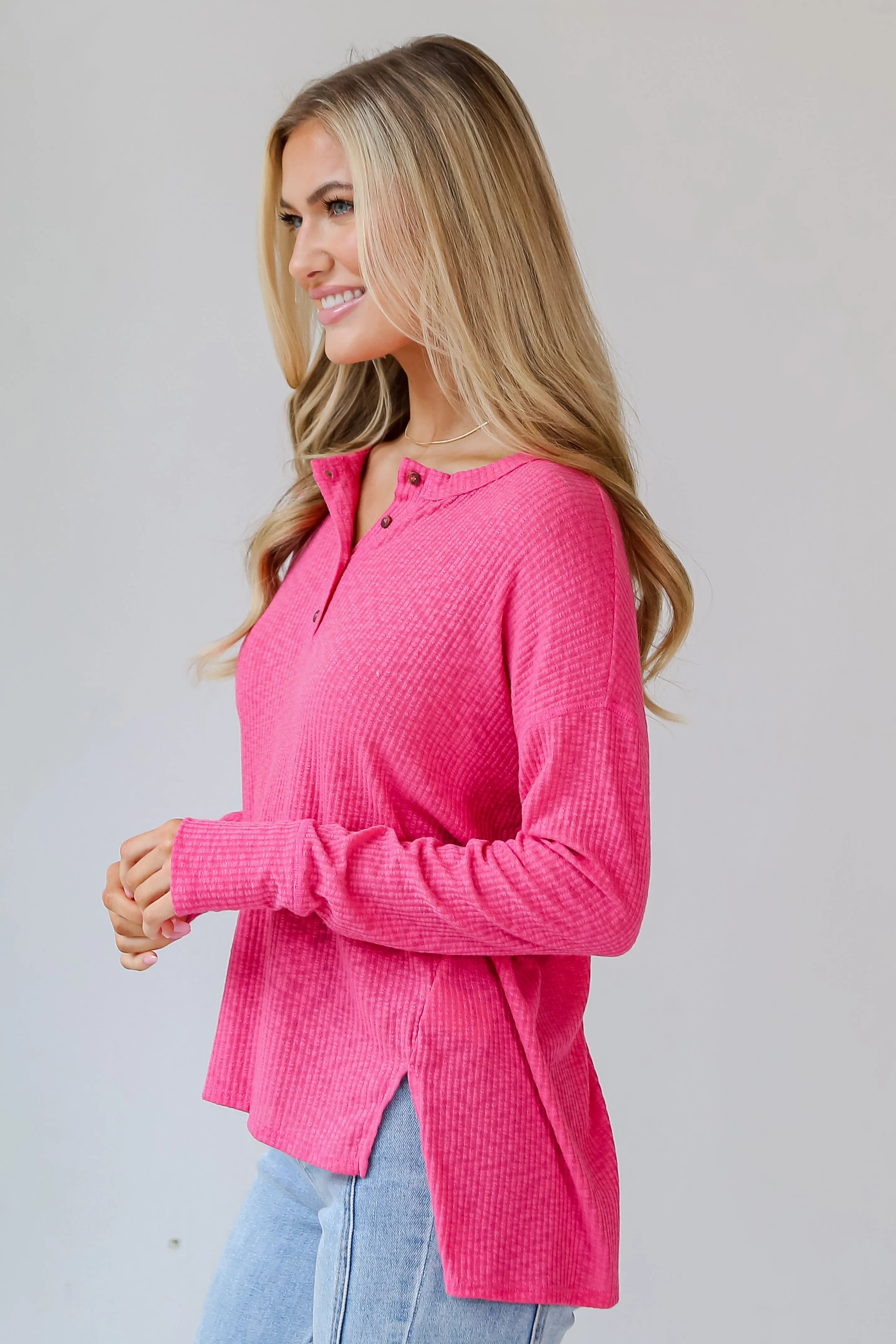 FINAL SALE - Sarah Knit Henley Top - DOORBUSTER