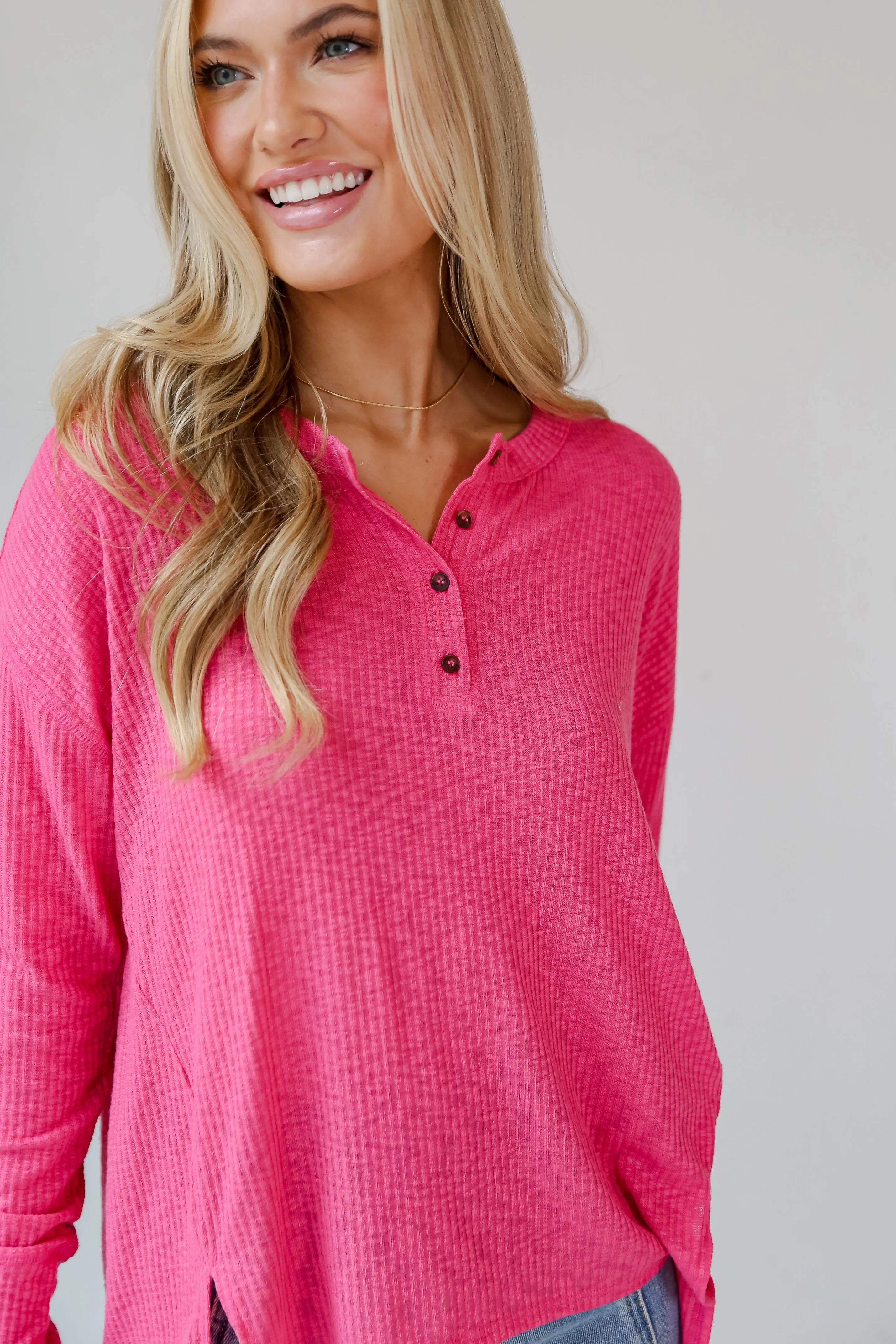 FINAL SALE - Sarah Knit Henley Top - DOORBUSTER