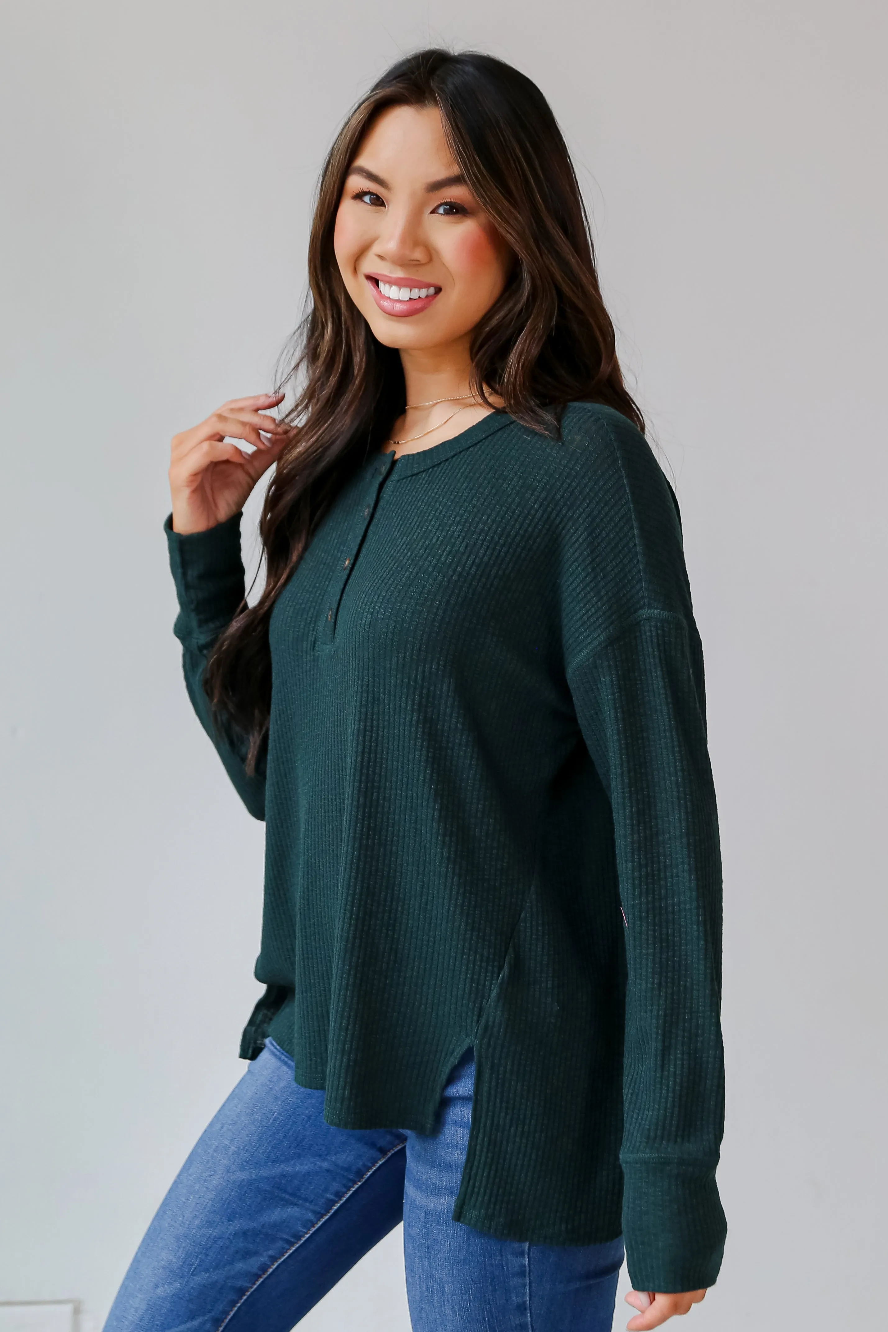 FINAL SALE - Sarah Knit Henley Top - DOORBUSTER