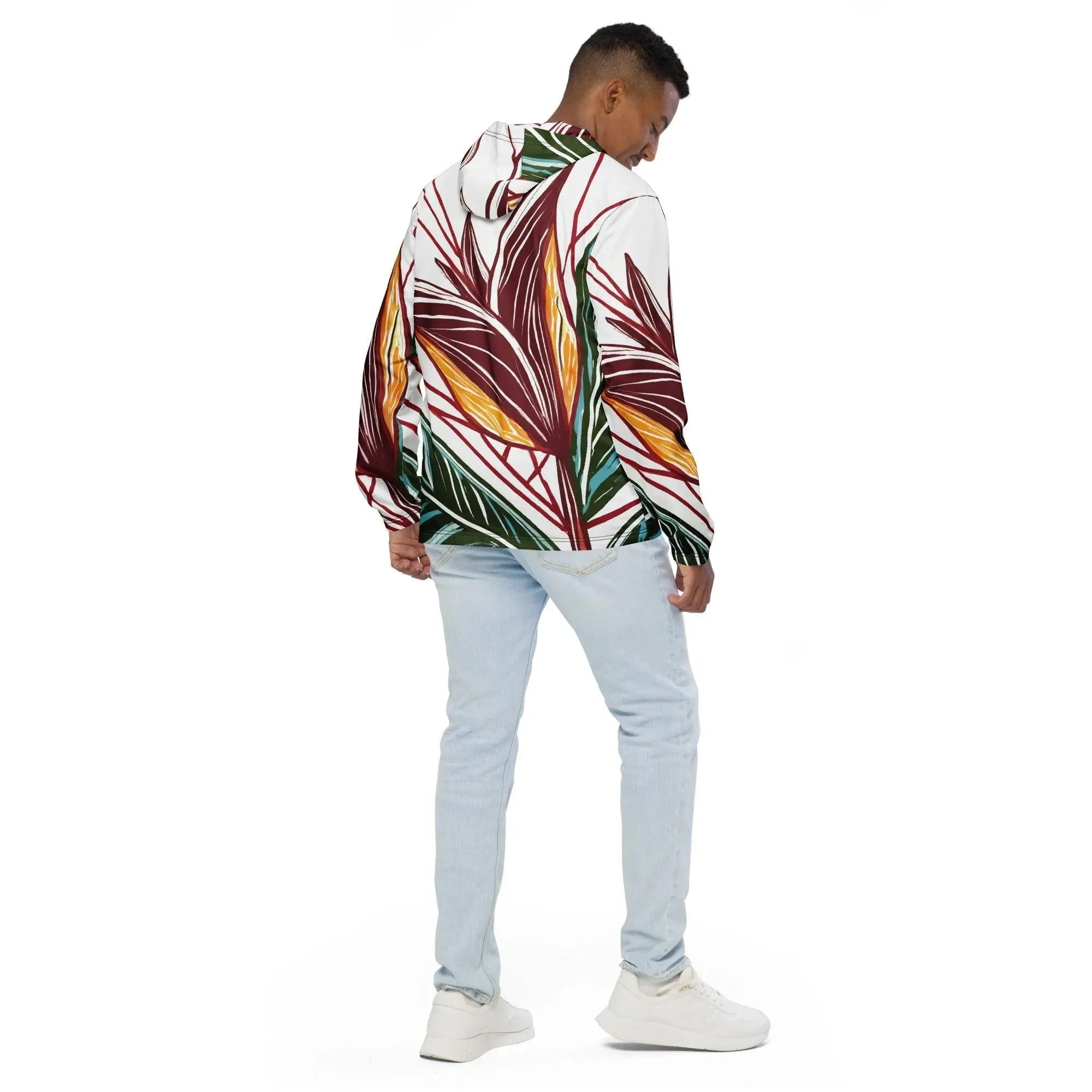 Floral Elegance Hooded Windbreaker