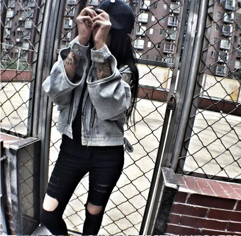 Grunge Style Denim Jacket