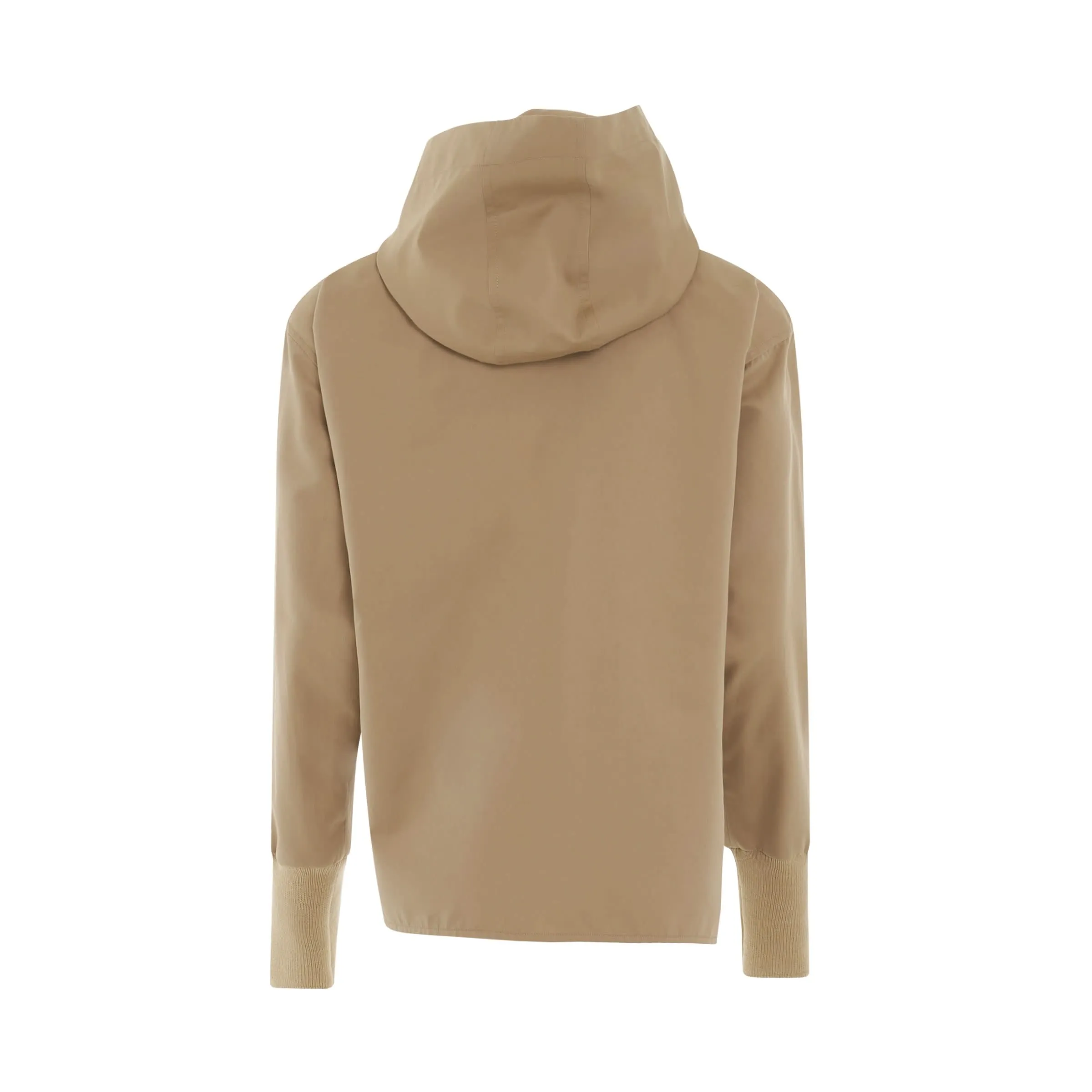 Hooded Zip Jacket in Beige