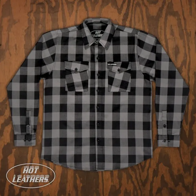 Hot Leathers FLM2001 Men's Black and Gray Long Sleeve Flannel Shirt