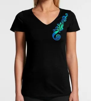 LADIES V NECK TEE - PONGA