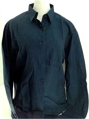 Lafaurie Mens Bolero Regular Long Sleeve Dress Shirt Size Small Navy Blue White