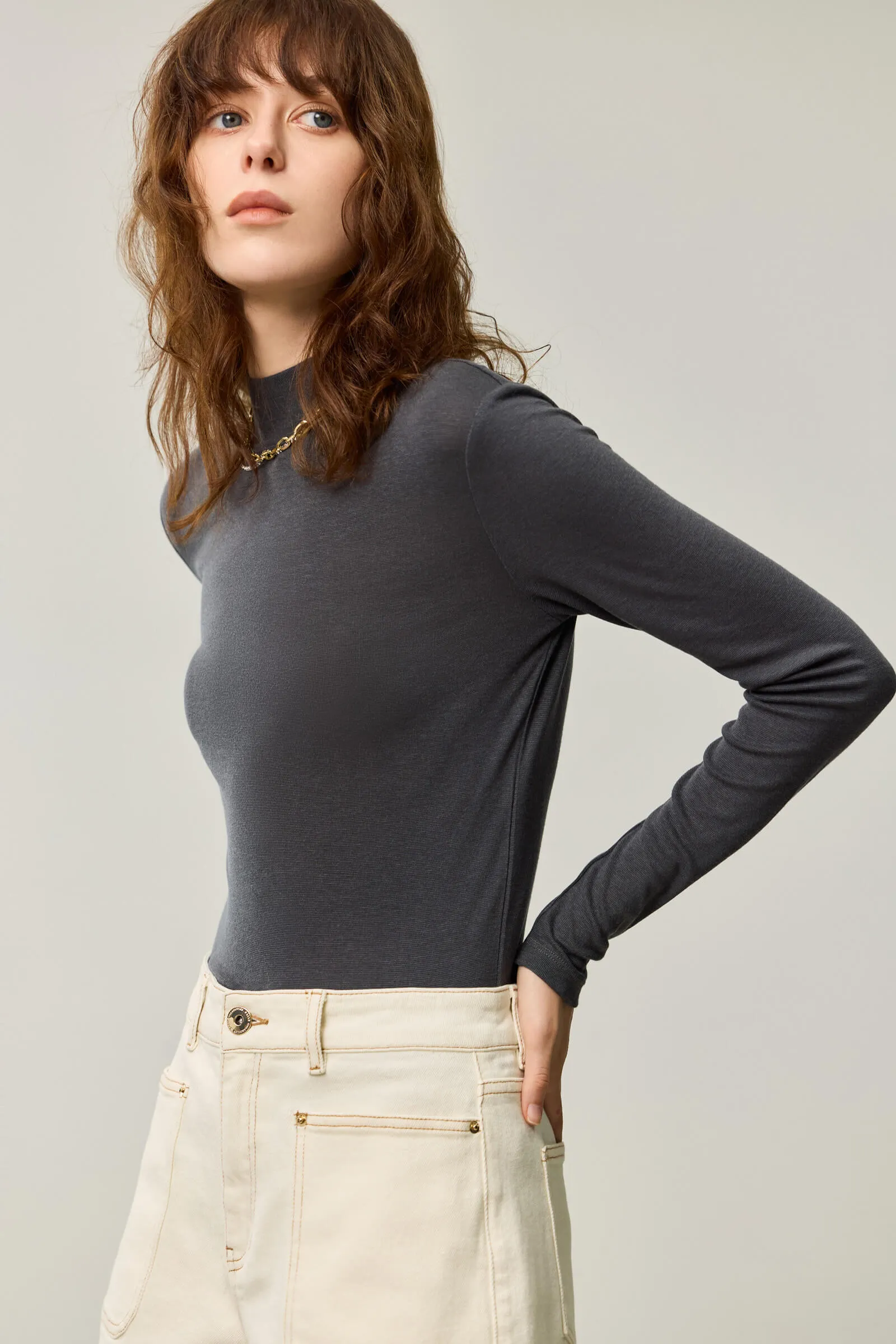 LILY Versatile Lyocell Long Sleeve T-Shirt