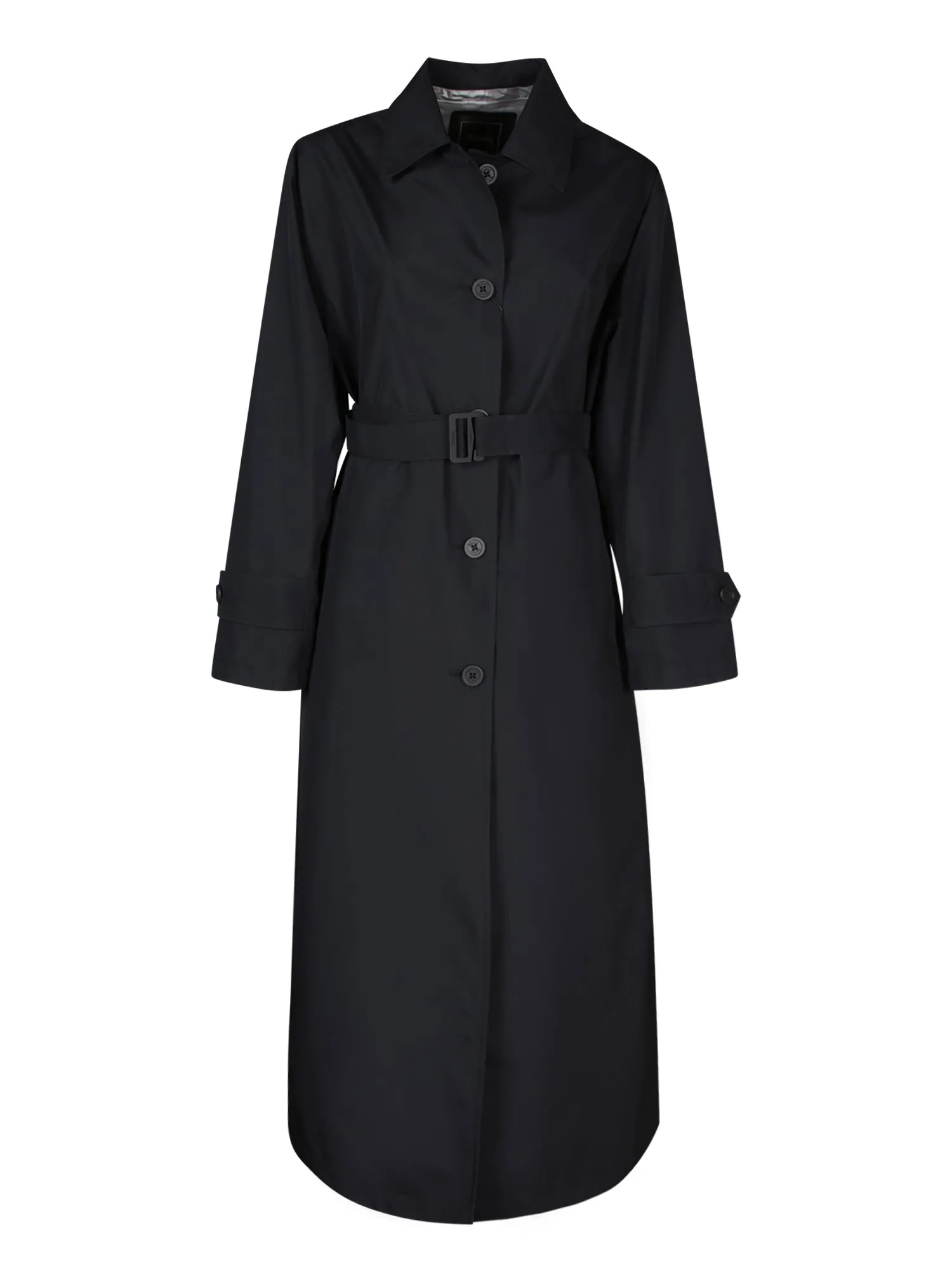 Long Goretex Laminar Trench Coat in Black by Herno