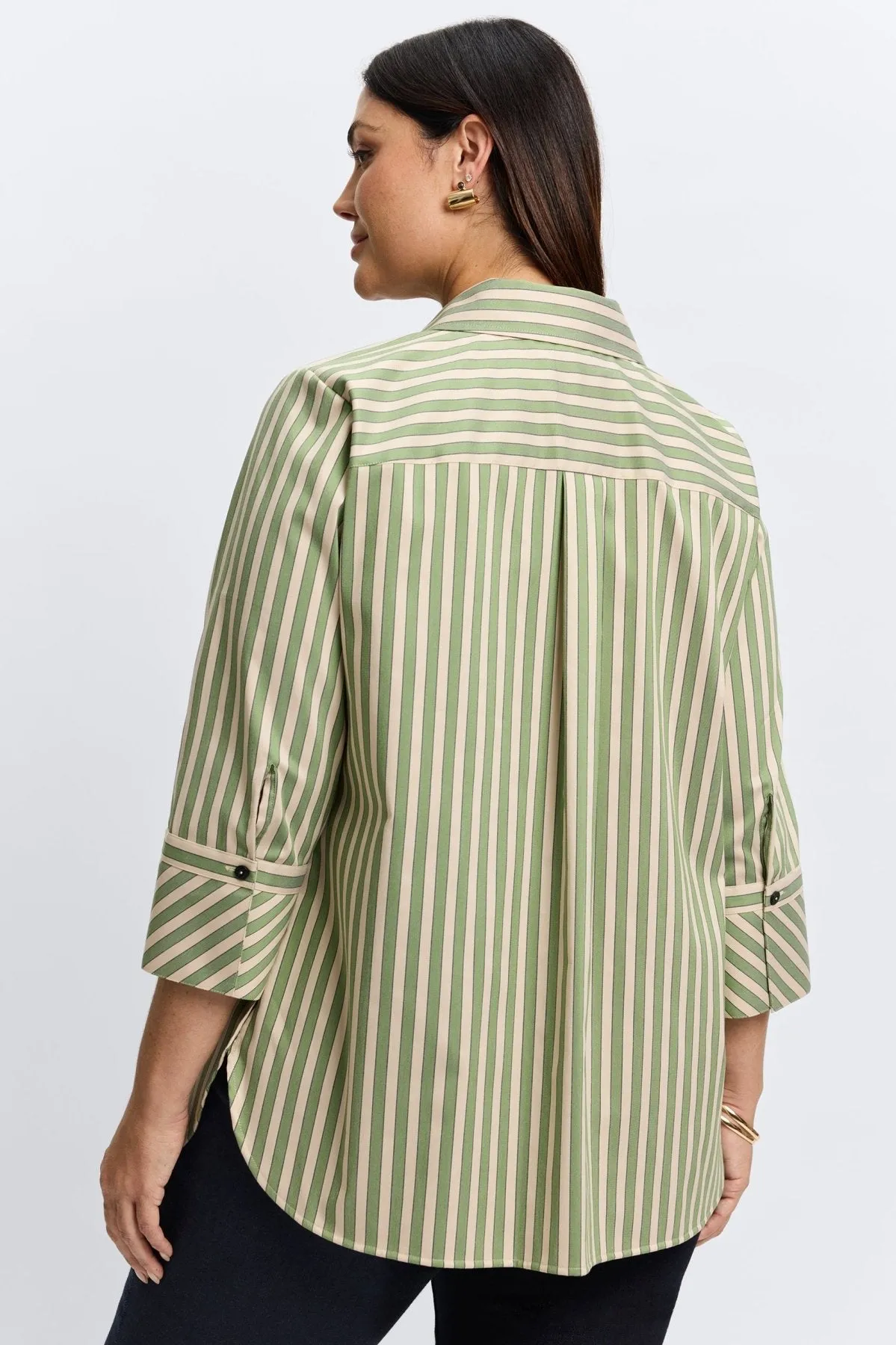 Madison Plus Essential Stretch Striped No Iron Tunic