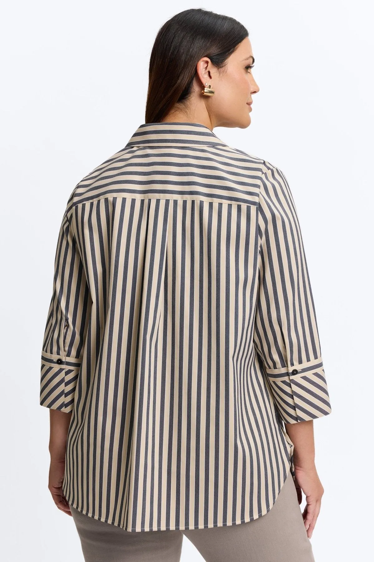 Madison Plus Essential Stretch Striped No Iron Tunic