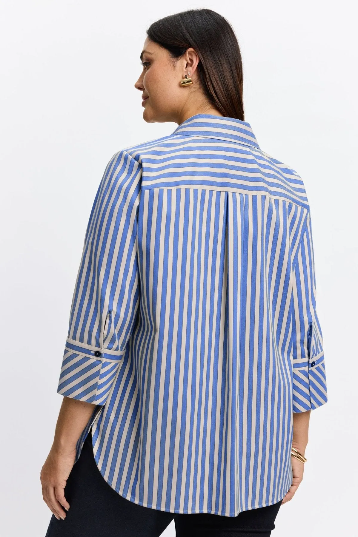 Madison Plus Essential Stretch Striped No Iron Tunic