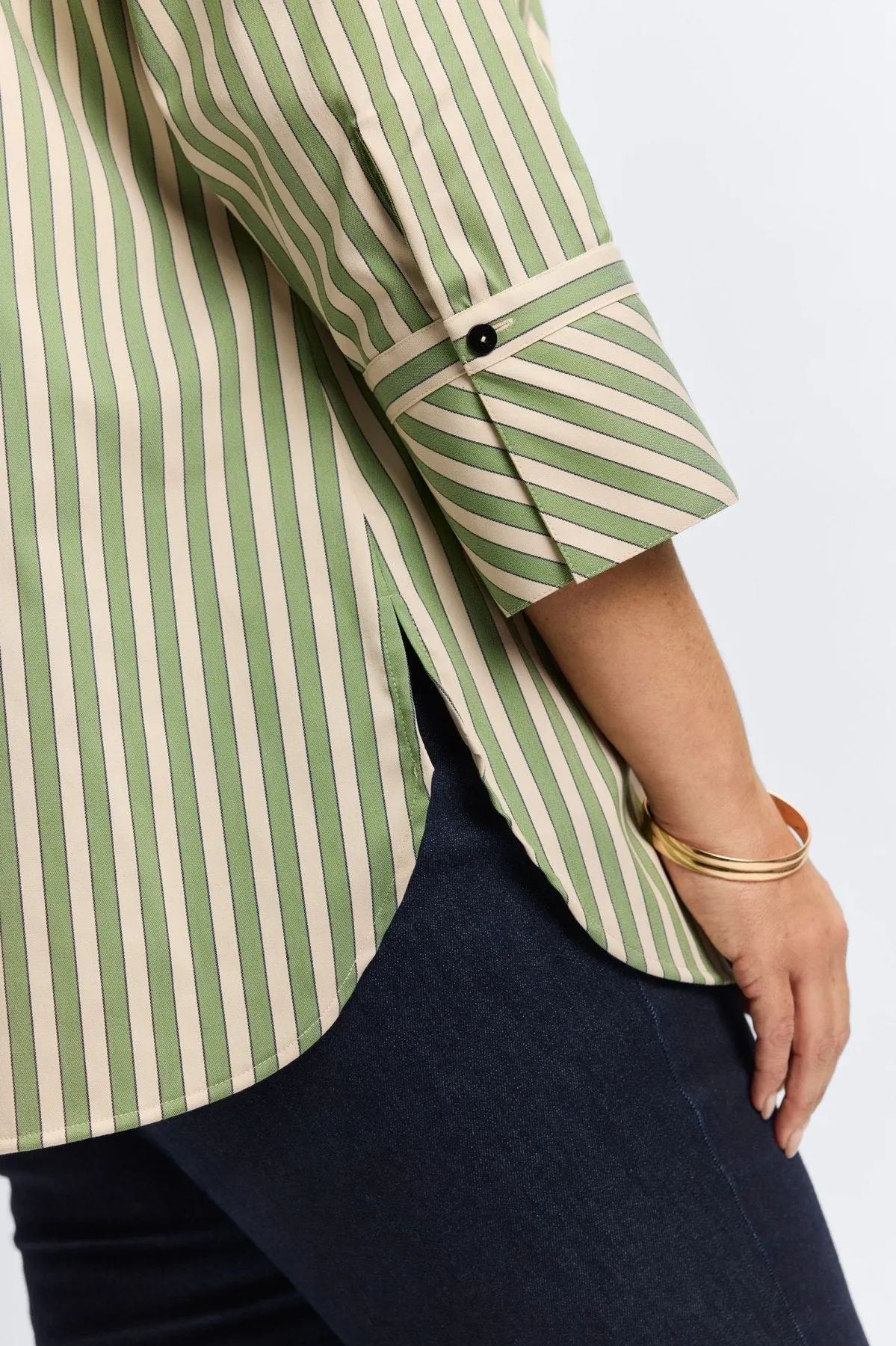 Madison Plus Essential Stretch Striped No Iron Tunic