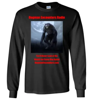 Men's Dogman Encounters Nocturnal Collection Long Sleeve T-Shirt (red font)