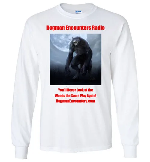 Men's Dogman Encounters Nocturnal Collection Long Sleeve T-Shirt (red font)