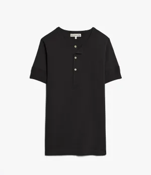 Merz b. Schwanen 207 Short Sleeve Henley - Charcoal