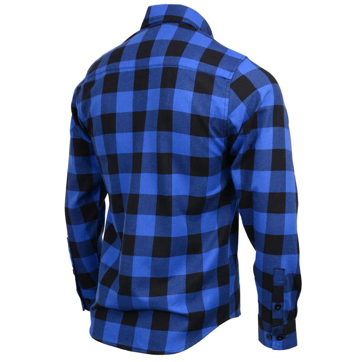 Milwaukee Leather MNG11634 Men's Black and Blue Flannel Plaid Long