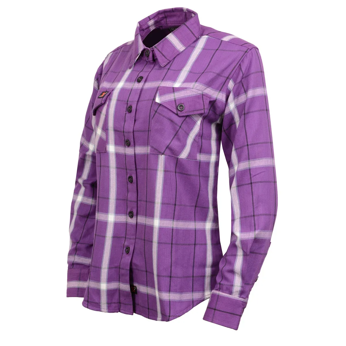 Milwaukee Leather MNG21605 Women's Casual Purple and White Long Sleeve