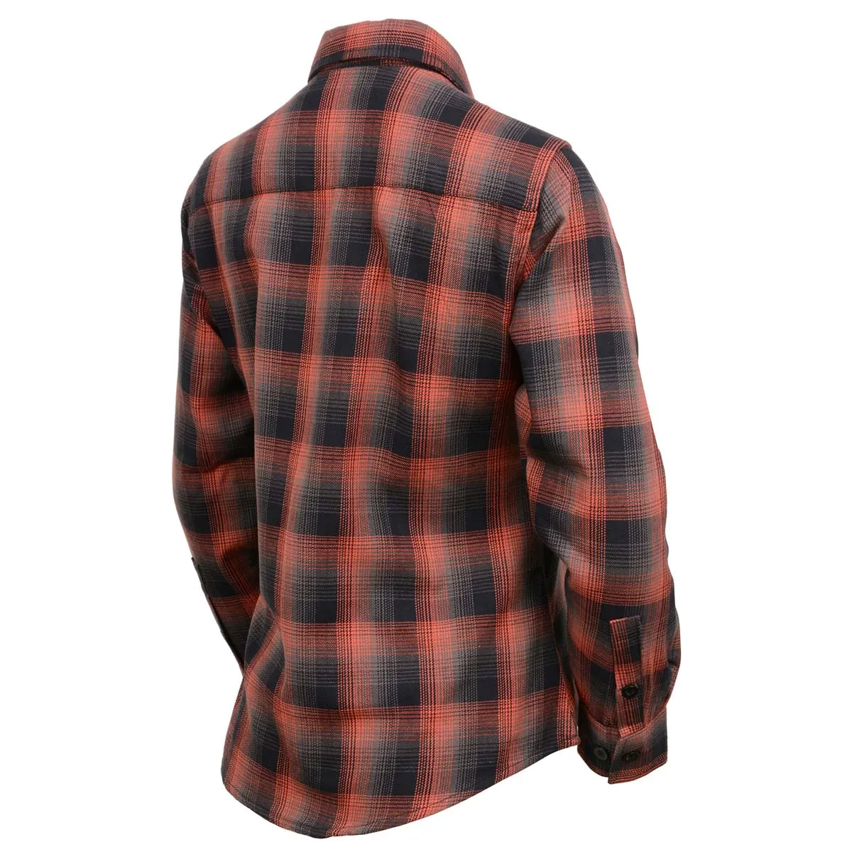 Milwaukee Leather MNG21607 Women's Casual Red and Black Long Sleeve Cotton Casual Flannel Shirt