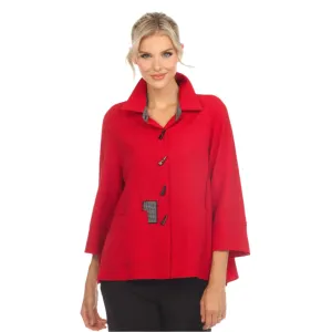 Moonlight Patch Trim Shirt/Jacket in Red - 3649-RD