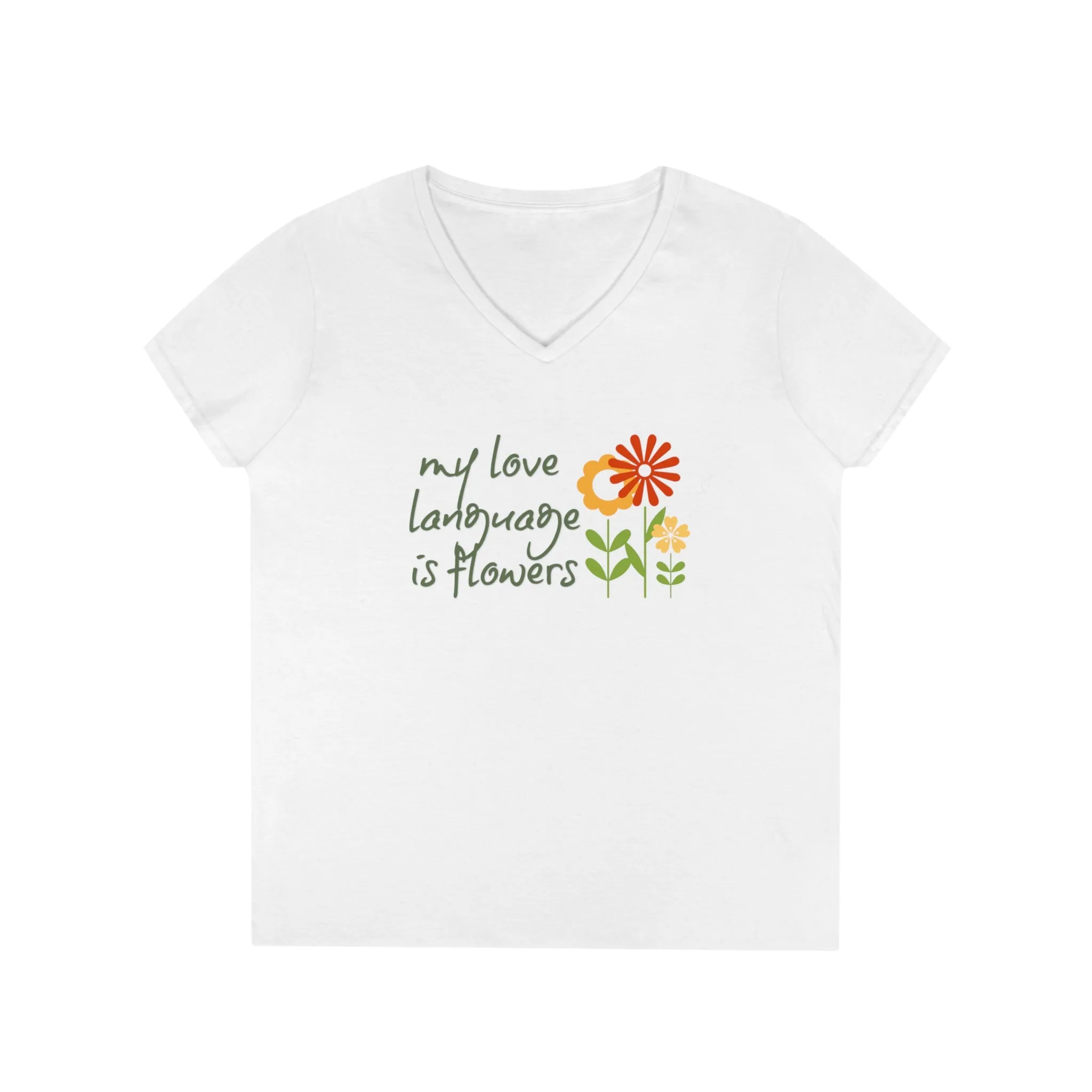 my love language is flowers - graphic v-neck