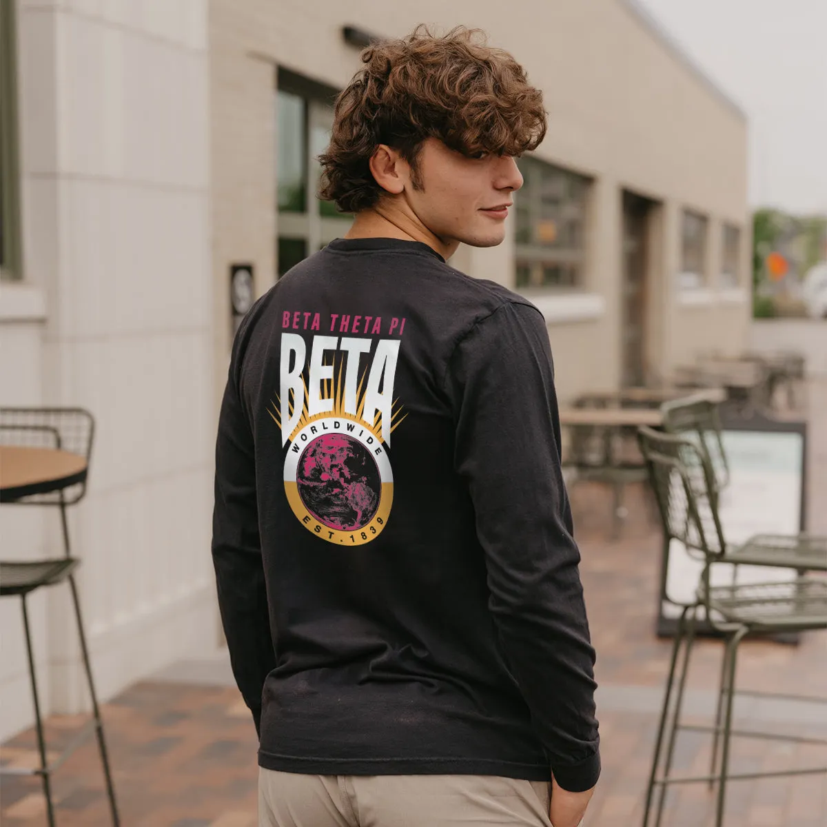 New! Beta Comfort Colors Retro Worldwide Long Sleeve Tee