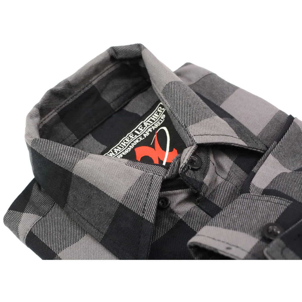 NexGen MNG11630 Men's Black and Grey Long Sleeve Cotton Flannel Shirt