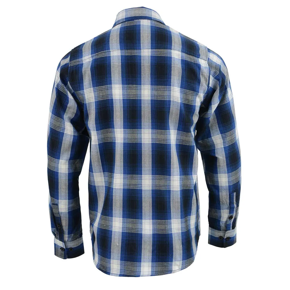 NexGen MNG11635 Men's Blue and White Long Sleeve Cotton Flannel Shirt