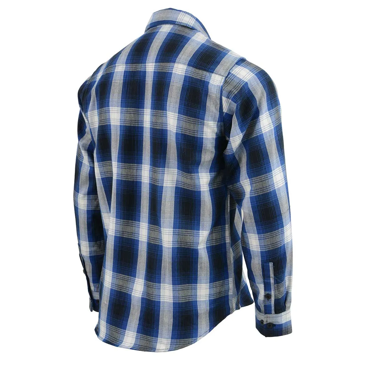 NexGen MNG11635 Men's Blue and White Long Sleeve Cotton Flannel Shirt